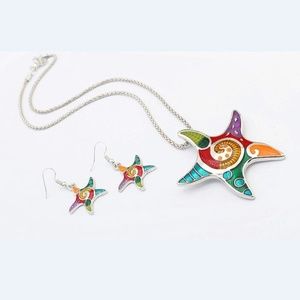 Beautiful Starfish Necklace Earring Jewelry Set